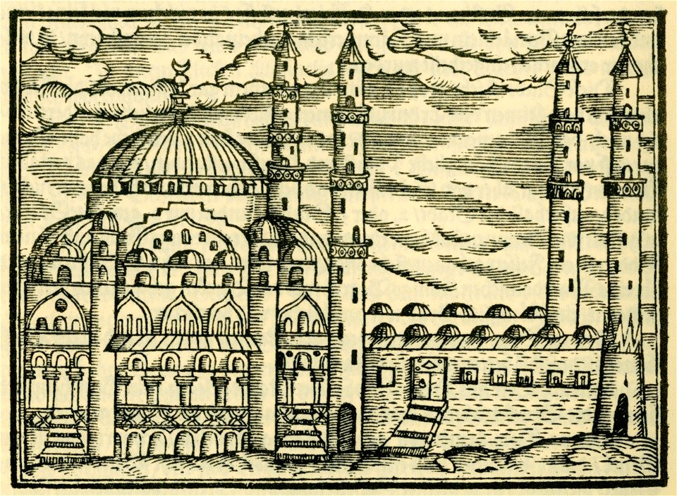 Schöner Turkischer Tempel von Sultan Selim nach eroberung der Insel Zypern gebaut - Schweigger Salomon - 1608