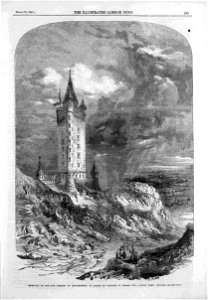 Scrabo Tower Illustrated London News 1857. Free illustration for personal and commercial use.