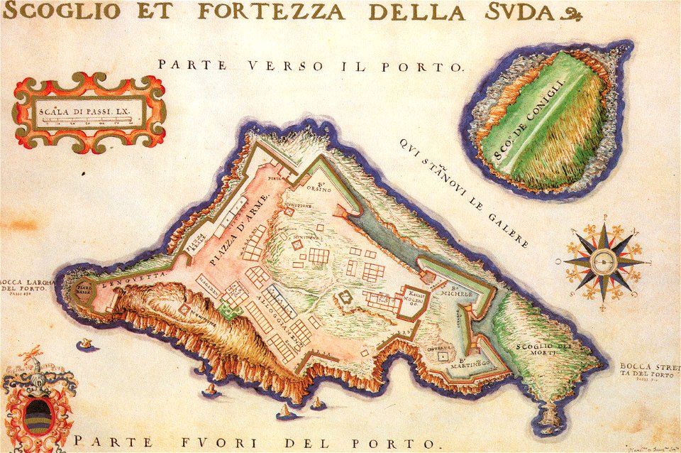 Scoglio, e Fortezza della Suda - Francesco Basilicata - 1618 (cropped)