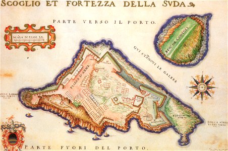 Scoglio, e Fortezza della Suda - Francesco Basilicata - 1618 (cropped)