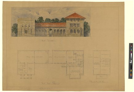 Scroll and Key Society building, Yale University (New Haven, Connecticut). Front and 1st, 2nd, and 3rd floors. Elevation and plans LCCN2013648230