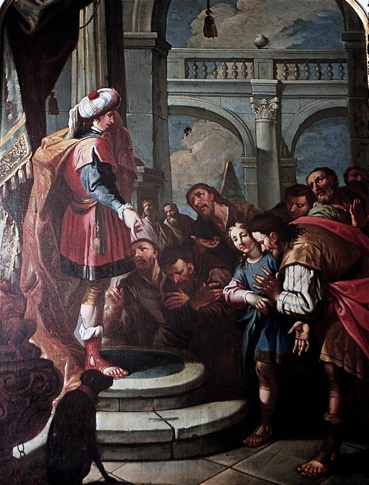 Schwäbisch Hall, Rathaus, Wandbild im Ratssaal Joseph und seine Brüder
