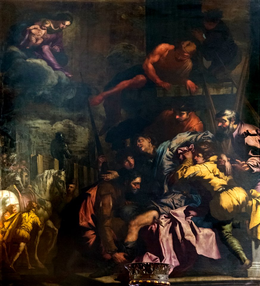 Scuola Grande dei Carmini (Venice) - Sala capitolare - La ferita del principe di Sulmona di Antonio Zanchi