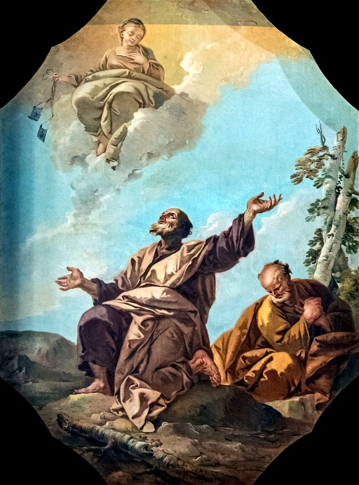 Scuola Grande dei Carmini - Sala dell'Archivio - La Vergine appare al profeta Elia sul monte Carmelo - Giustino Menescardi
