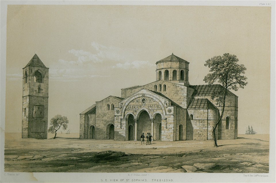 SE view of St Sophia's, Trebizond - Texier Charles - 1864
