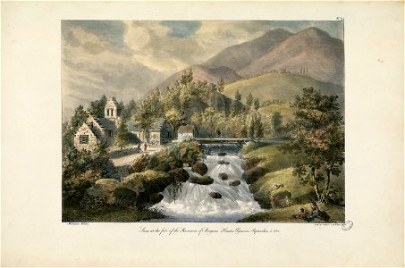 Scène au pied du pic de Bergons, Hautes-Pyrénées. 4 septembre 1821 Scene at the foot of the Mountain of Bergons, Hautes Pyrénées. September 4 1821(n°34) - Fonds Ancely - B315556101 A COLSTON 011