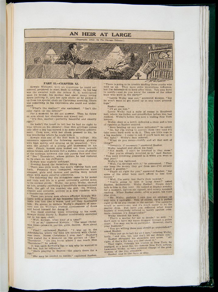 Scrapbook. John T. McCutcheon. An Heir at Large Chicago Tribune, 1921-1922 (NBY 5771)
