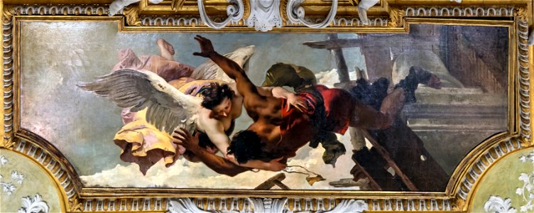 Scuola Grande dei Carmini (Venice) - Sala capitolare - L'angelo che salva un ragazzo che cade da un'impalcatura - Giambattista Tiepolo