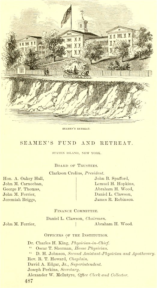 Seamen's Retreat, Staten Island, New York, Valentine's Manual