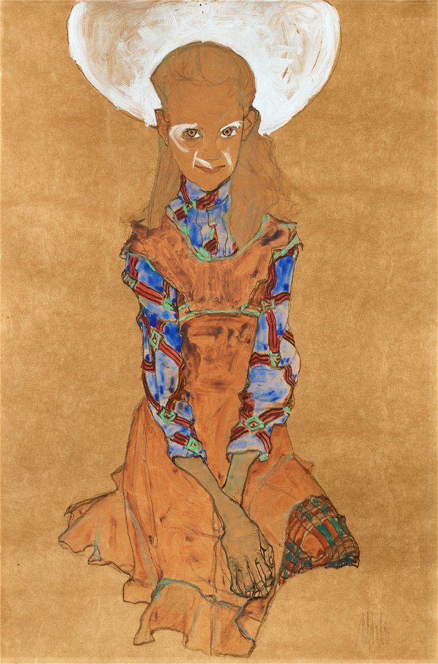 Seated Girl (Poldi Lodzinski) (ca. 1910)