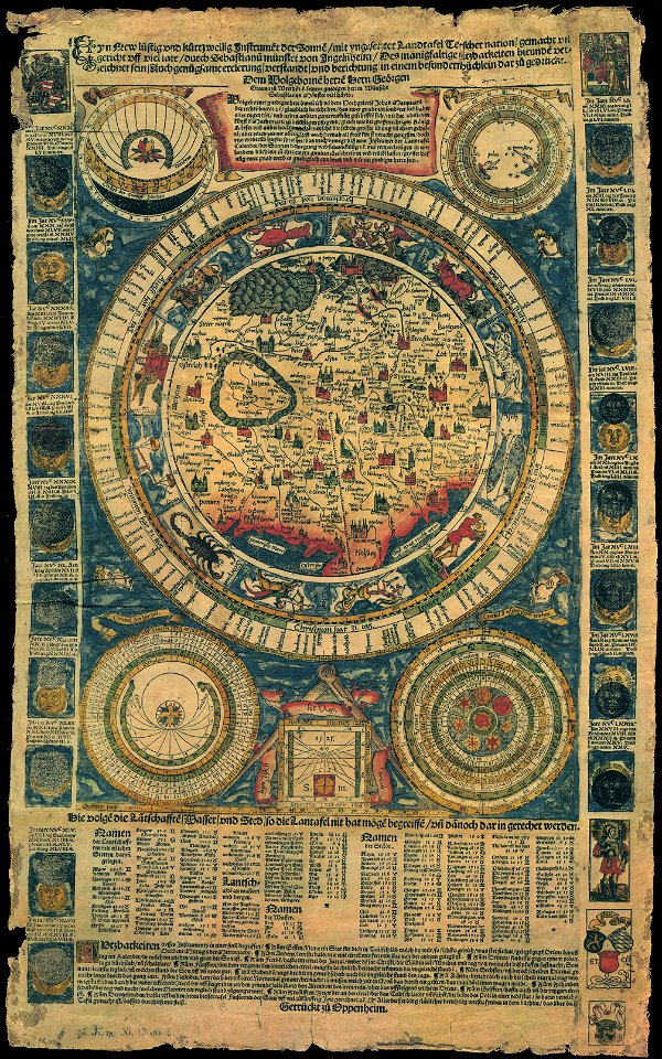 Sebastian Munster - New lüstig und kürtzweilig Instrument der Sunnen mit yngesetter Landtafel Teutscher Nation