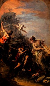 Sebastiano Ricci - Hercules at the Crossroad - WGA19418. Free illustration for personal and commercial use.