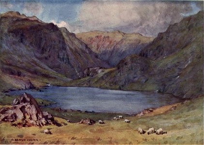 Seathwaite Tarn, Duddon Valley - The English Lakes - A. Heaton Cooper. Free illustration for personal and commercial use.