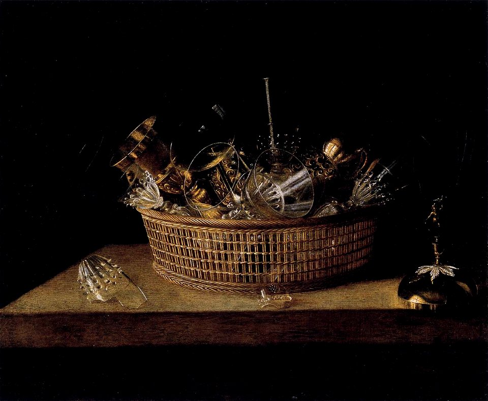 Sebastian Stoskopff - Still-Life of Glasses in a Basket - 1644