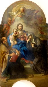 Sebastiano Conca, Madonna della Cintura con Gesù Bambino, Dio Padre, sant'Agostino e santa Monica (1750)
