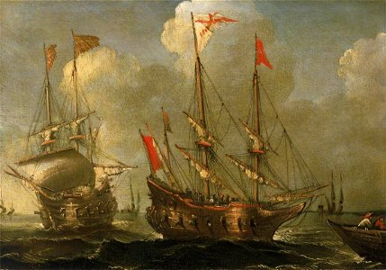 Sebastian Castro (active 1633-1660) - Spanish Ships at Anchor - BHC0756 - Royal Museums Greenwich
