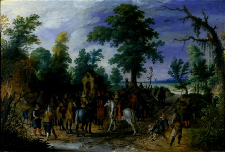 Sebastiaan Vrancx - Reiterei und Fußvolk vor einer Kapelle