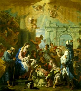 Sebastiano Ricci and Marco Ricci - The Adoration of the Magi. Free illustration for personal and commercial use.