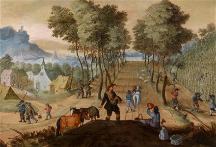 Sebastiaen Vrancx (attr) Dorflandschaft mit Bauern