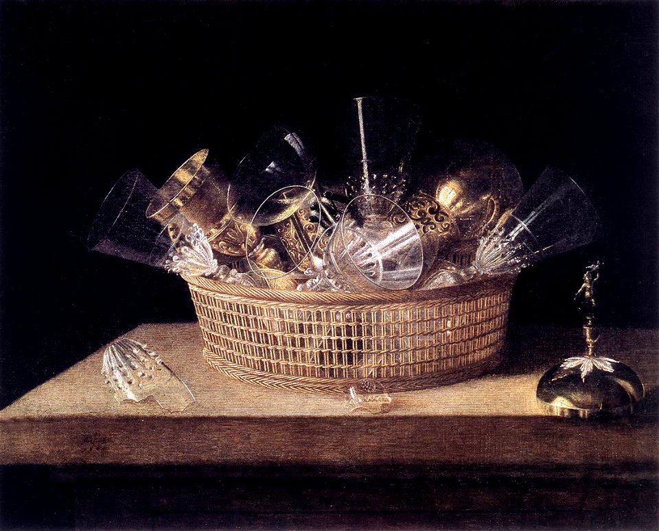 Sebastian Stoskopff - Still-Life of Glasses in a Basket - WGA21831
