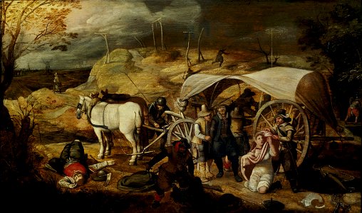 Sebastiaan Vrancx - Soldaten ueberfallen ein Fuhrwerk mit Reisenden
