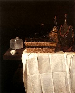 Sebastian Stoskopff - Still-Life with Glasses and Bottles - WGA21829. Free illustration for personal and commercial use.