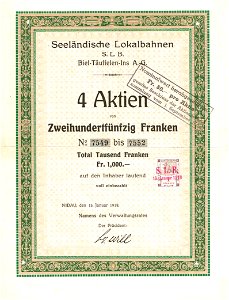Seeländische Lokalbahnen 1918