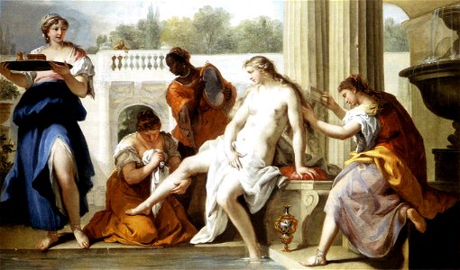 Sebastiano Ricci - Bathsheba at the Bath - WGA19430. Free illustration for personal and commercial use.