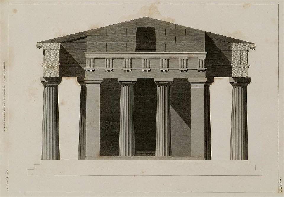 Section through the pronaos and the outer porticoes - Wilkins William ...