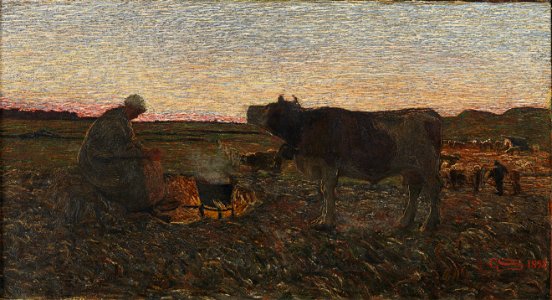 Segantini - L'Ora Mesta, 1892. Free illustration for personal and commercial use.