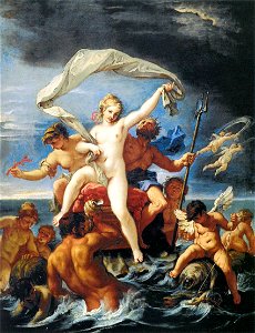 Sebastiano Ricci - Neptune and Amphitrite - WGA19413. Free illustration for personal and commercial use.