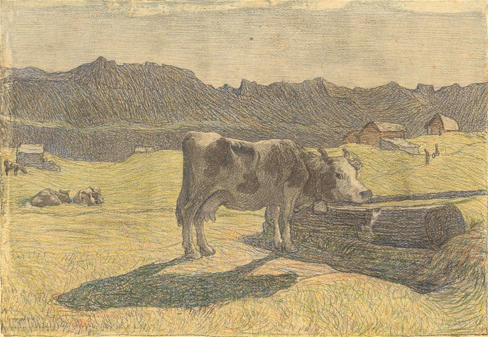 Segantini - Vache a l'arbeuvoir, 3461-3, 1892