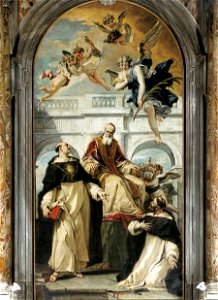 Sebastiano Ricci - St Pius, St Thomas of Aquino and St Peter Martyr - WGA19433. Free illustration for personal and commercial use.