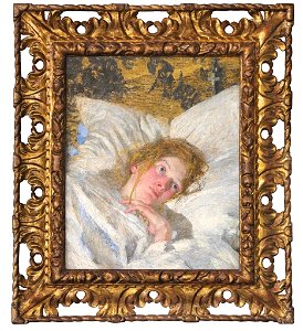 Segantini - Petalo di rosa, olio e tempera su tela 64 x 50 cm. Free illustration for personal and commercial use.