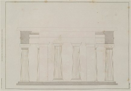 Section through the pronaos and the outer portico of the Temple - Wilkins William - 1807