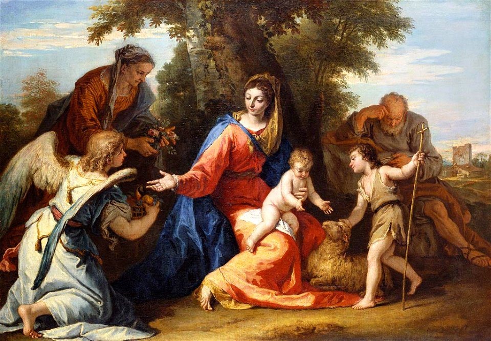 Sebastiano Ricci (Belluno 1659-Venice 1734) - The Holy Family with Saint Elizabeth, Saint John the Baptist and an Angel - RCIN 404765 - Royal Collection