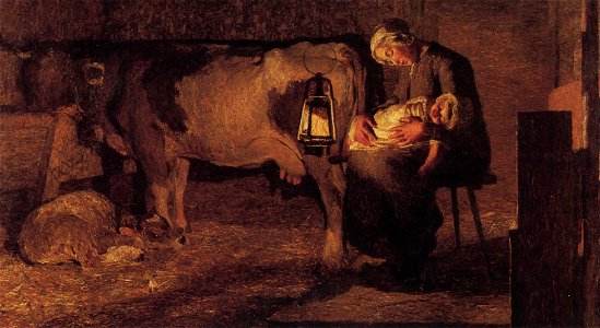 Segantini - Die-beiden-Mütter-1889 Doppelkarte ohne-Rand