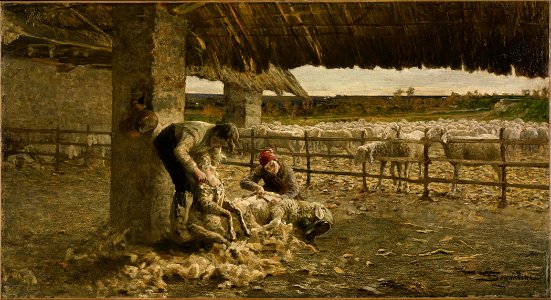 Giovanni Segantini - The Sheepshearing - Google Art Project