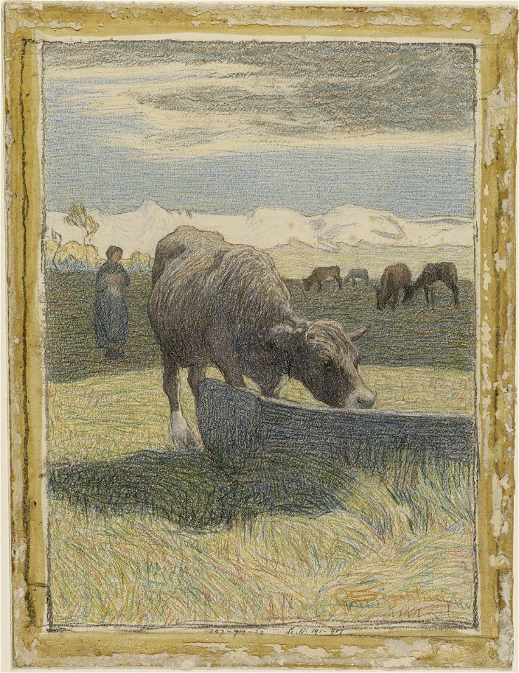 Segantini - Brown Cow at the Manger, 1901-191, 1891