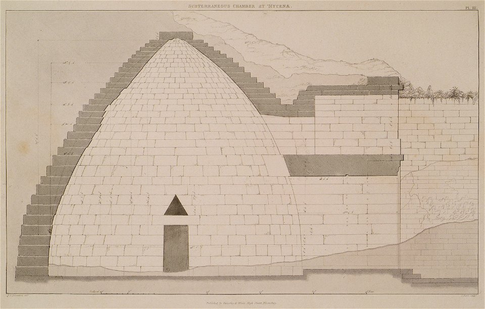 Section fo the chamber Subterranean chamber at Mycenae - Cockerell Charles Robert Kinnard William Donaldsonthomas Leverton Jenkins William Railton William - 1830