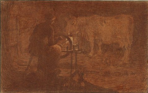 Segantini - Spinning Woman in a Stall, 1900-288, 1892