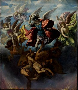 Sebastián López de Arteaga - Saint Michael Striking Down the Rebellious Angels - LA2401 - Hispanic Society of America