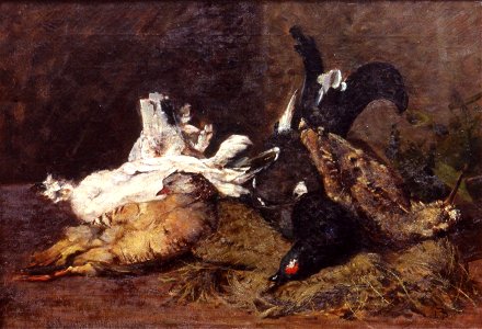 Segantini - Natura morta con cacciagione, 1880–1881. Free illustration for personal and commercial use.