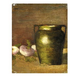 Segantini - Attribuito a - NATURA MORTA CON VASO E RAPE ROSSE, lot.130