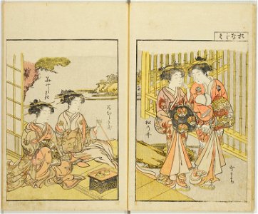 Seiro bijin awase sugata kagami 青楼美人合姿鏡 (A Mirror of Beautiful Women of the Green Houses Compared) (BM 1979,0305,0.124.1 14)
