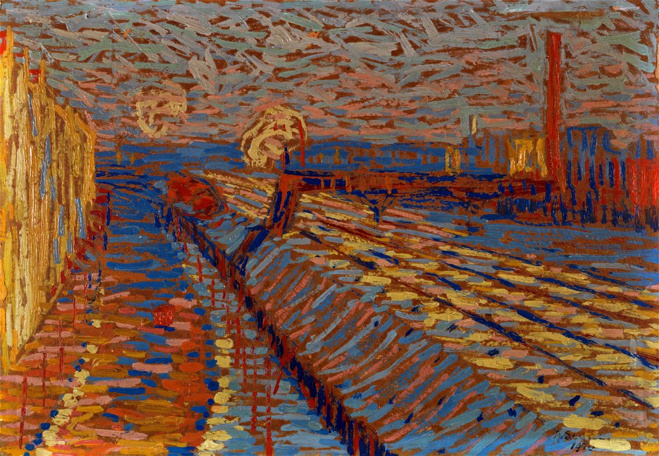 Arthur Segal Bahndamm im Schnee
