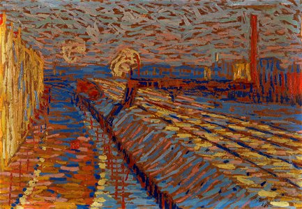 Arthur Segal Bahndamm im Schnee