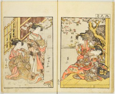 Seiro bijin awase sugata kagami 青楼美人合姿鏡 (A Mirror of Beautiful Women of the Green Houses Compared) (BM 1979,0305,0.124.1 30)