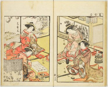 Seiro bijin awase sugata kagami 青楼美人合姿鏡 (A Mirror of Beautiful Women of the Green Houses Compared) (BM 1979,0305,0.124.2 23)