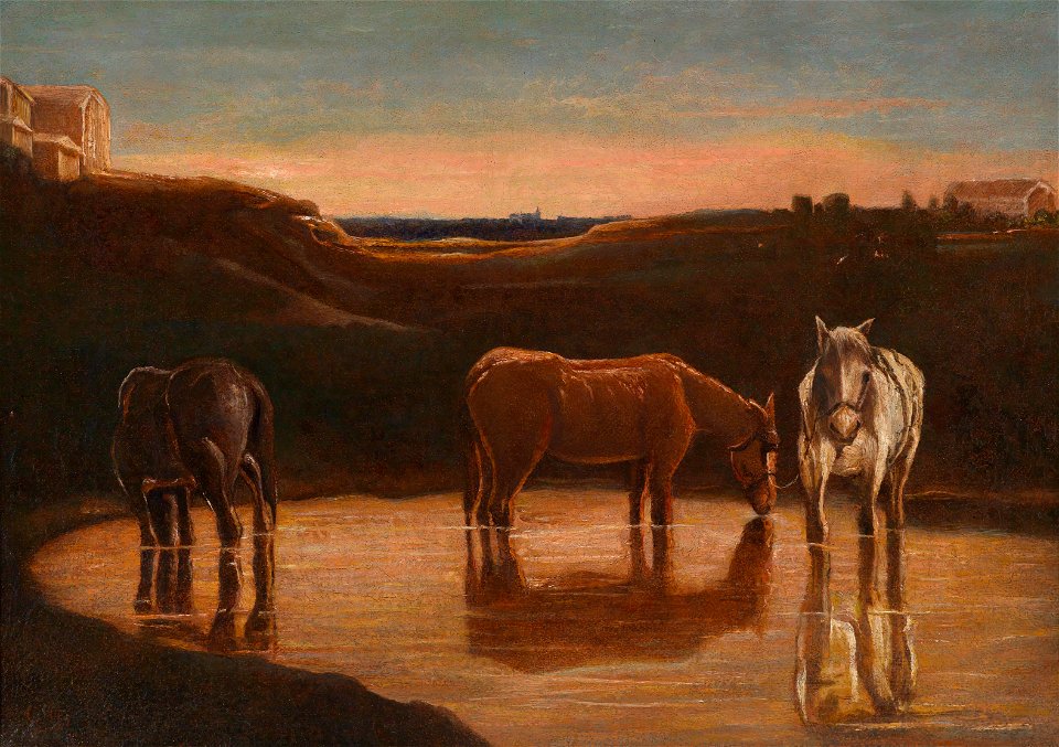Giovanni Segantini Cavalli al guado